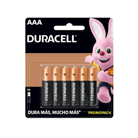 Paquete con 6 baterías AAA Duracell