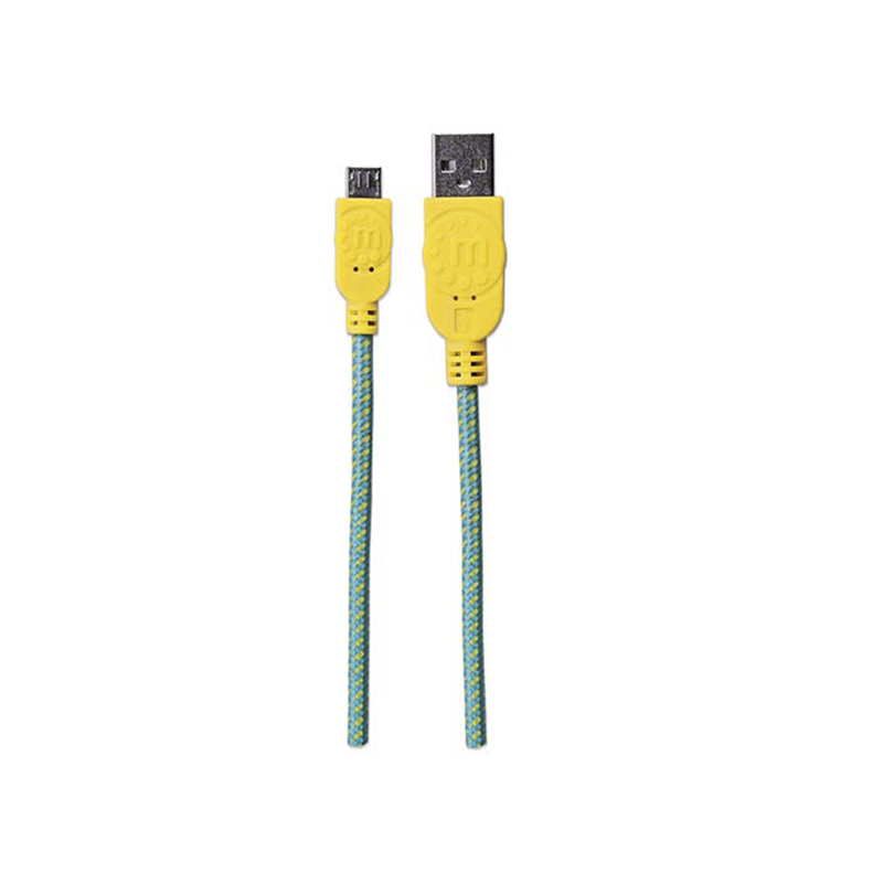Cable Micro USB V2.0 A-Micro B, 0.5M, color Amarillo con Verde