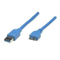 Cable USB V3.0 A-Micro B 2.0 color Azul.