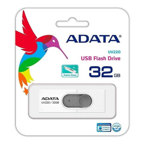 Memoria Adata 32GB USB 2.0 UV220 Retráctil blanco-gris