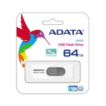 Memoria ADATA 64GB USB 2.0 UV220 retráctil color blanco-gris