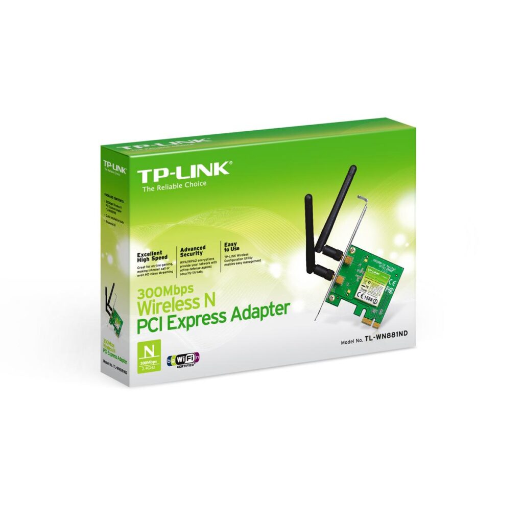 Tarjeta de Red TP Link, Inalámbrica PCI Express WN881ND, 300Mbps
