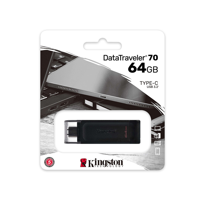 Memoria Flash Kingston 64GB USB-C 3 Memoria Flash Kingston 64GB USB-C 3.2 GEN1 DT70-64GB