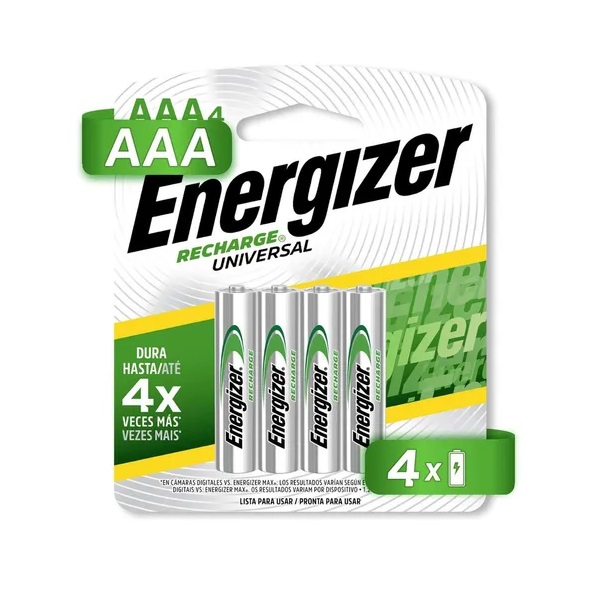 Pila Energizer AAA Recargable (4 piezas) 1 Pila Energizer AAA Recargable (4 piezas)