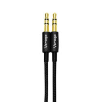 Cable de audio Vorago Negro Metálico 1M 3.5mm