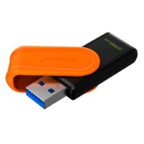 Memoria Usb Kingston 256GB 3.2 Negro Con Naranja con Tapa