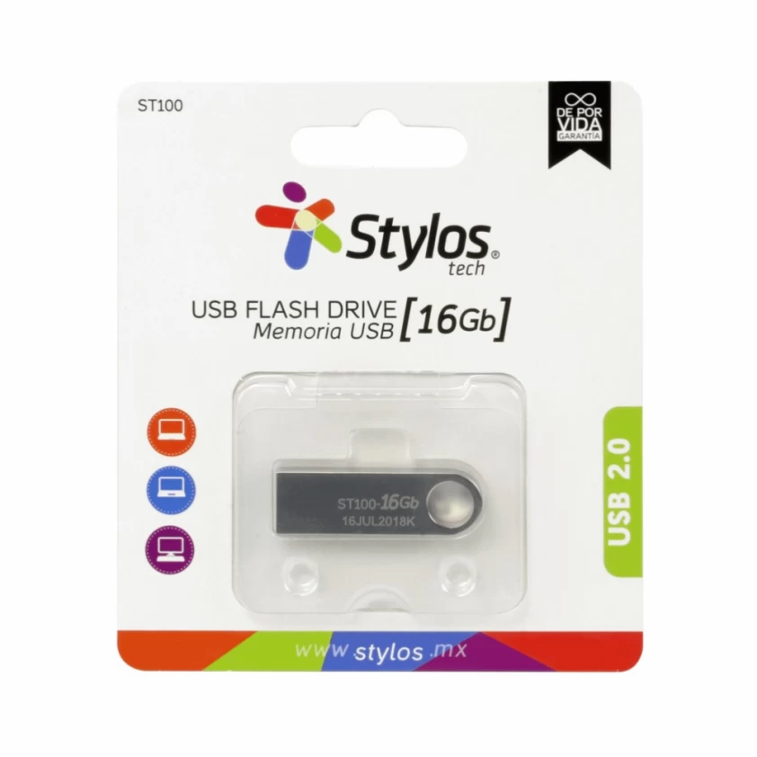 Memoria Usb Flash Stylos 16gb usb 2.0 Metalicas (STY-STMUSB2B).