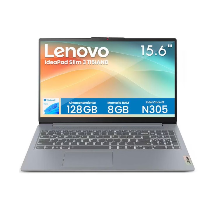 Laptop Lenovo Slim 3 15 Laptop Lenovo Slim 3 15.6", CI3, 8GB de Ram y 128GB SSD